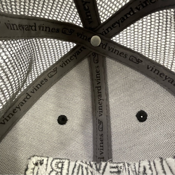 VINEYARD VINES Shark Trucker Hat Ball Cap Adjustable Mesh Black Gray Snapback - Picture 7 of 8